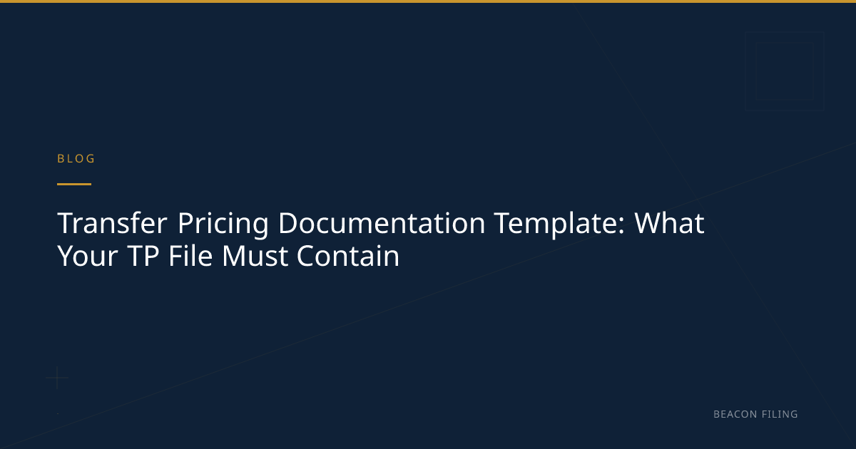 Transfer Pricing Documentation Template | Beacon Filing