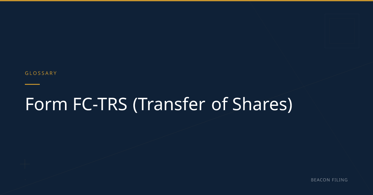 Form FC-TRS - RBI Share Transfer Reporting for Foreign Investors ...
